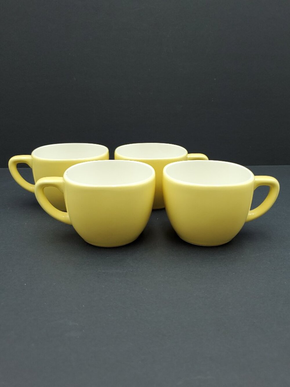 Pagnossin Yellow Teacups Flat Cups Small Coffee Mugs Italian Breakfast Cups